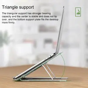 Portable Adjustable Laptop Stand Desktop Lifting Height Increase Rack Folding Heat Dissipation Holder, Style: Ordinary(Silver)