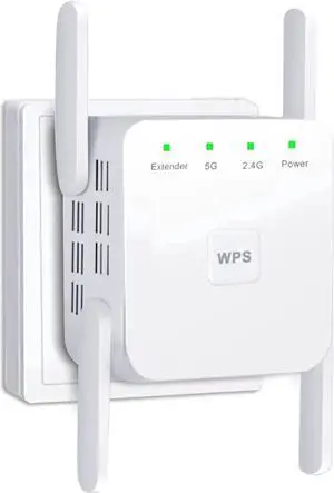 AC1200 WiFi Extender, 5G 1200Mbps Dual Band WiFi Extenders Signal Booster for Home, Device Servers WiFi Booster Covers Up to 7000 Sq.ft and 20 Devices, 1200Mbps Wireless Signal Repeater with Ethernet