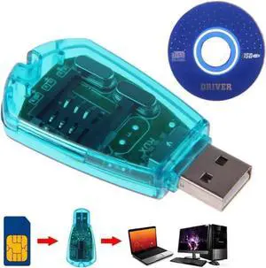 Phone USB Mini Sim Card Reader Writer Copy Cloner Back Up Kit GSM CDMA WCDMA SMS Adapter Converter Cellphones With Disk