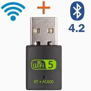 USB Bluetooth 5.0 Wireless card 600Mbps dual-band wireless card driver free WiFi Bluetooth 2 in 1 600M + Bluetooth 5.0 drive-free