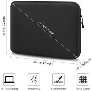 HAWEEL 16 inch Laptop Sleeve Case Zipper Briefcase Bag for 15-16.7 inch Laptop (Grey)