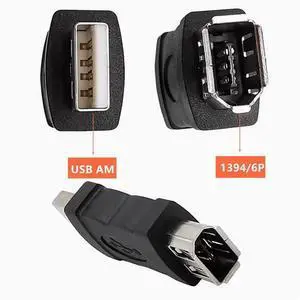 FireWire 400 1394 adapter USB2.0 male AM to 1394 6P female converter