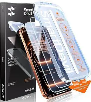 SMARTDEVIL Screen Protector for iPhone 17 Pro Max, Tempered Glass HD Clear Film, Easy Installation, Dust-Free & Bubble-Free, 2 Pack