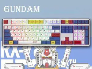 Corn Tri-Band RGB Wireless Bluetooth Wired 108 key Customized Mechanical Keyboard Gundam Cartoon Animation Co-branding Theme PBT keycaps Anti-Ghosting Gaming Keyboard Blue Switch