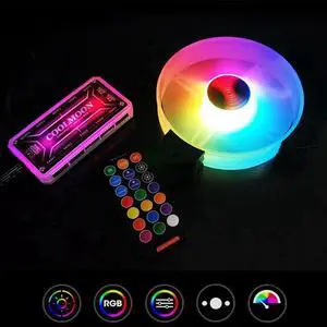 6PCS Computer Case Fan RGB Fans adjustable Colorful Lamp Light for Intel AMD radiator Mute PC 120mm Case Fan Adjust Cooler Fan (6pcs Case Fans with Controller)