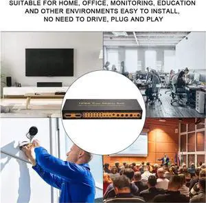 4K HDMI Matrix Switch 6x2, 6 in 2 Out Video Multi-viewer Switcher Splitter Audio Extractor Multiviewer with IR Remote- Support Ultra HD 4K x 2K, 3D 1080P @60hz,ARC,PIP, EDID