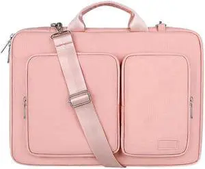ST11 Polyester Thickened Laptop Bag with Detachable Shoulder Strap, Size:15.6 inch 15.6 inch (with Strap) (Pink)