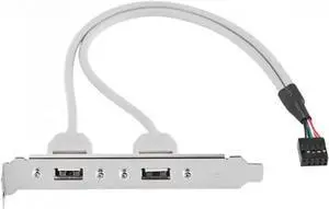 PCI USB 2.0 A type Female Screw to Motherboard 9p header cable with bracket U2-142