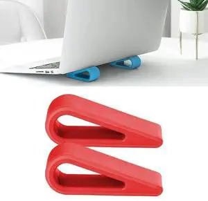 2 PCS Simple Notebook Computer Bracket Adjustable Height Increase Heat Dissipation Base Pad Holder (Red)