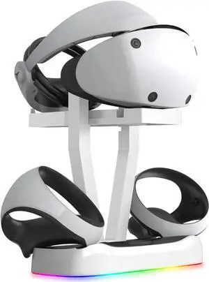 Charging Dock for PS5 VR2 Controller, Fast Charger Station with 2 Rechargeable Port, Magnetic Charging Base with LED Indicator for PS VR2 Accessories