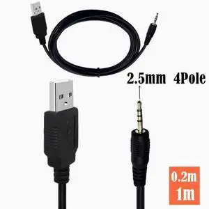 Bluetooth headphone charging cable USB to 2.5MM male MP3/MP4 download/charging/audio conversion data cable Bluetooth headphone charging cable USB to 2.5MM male MP3/MP4 download/charging/audio conversion data cable