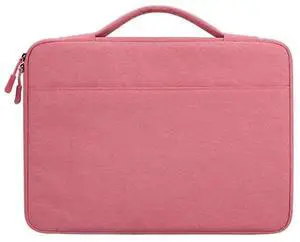 Oxford Cloth Waterproof Laptop Handbag for 15.6 inch Laptops, with Trunk Trolley Strap (Pink)