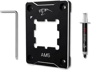 CPU Contact Frame Anti-Bending Buckle for AMD AM5 Aluminum Corrector Bracket Holder,AM5 Full-fit Fixed Non-Marking Mounter Fixing Frame, CPU Cooler Standard for X670 B650,Black