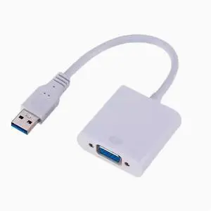 USB3.0 to VGA HD cable converter interface usb to vga multi-screen conversion cable display projector White