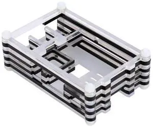 9 Layers Acrylic Box Shell Case with Cooling Fan Hole for Raspberry pi 3(Black)