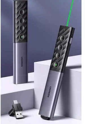 PPT Electronic green Laser page turning pen for teacher lectures Multi-functional charging projection slide media control flip through remote control for typec computers