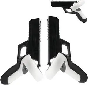 Pistol Grip for Oculus Quest 2 Controllers VR, Oculus 2 Gun Stock Accessories, Enhanced Shooting Gaming Experience, Best Gunstock, Compatible For Pistol Whip Operation (Black)