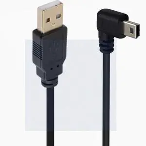 USB2.0 hard disk digital camera phone data cable T-port AM-Mini 5P up and down left and right bend 90°3 meters 3m