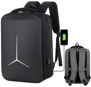 Multifunctional Waterproof Business Sports Laptop Backpack with USB Port 17 inch (Black)