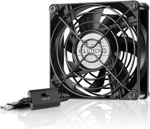 ELUTENG USB Fan 80mm, USB Computer Fan 5V Quite USB Ventilation Fan Compatible with 3 Speed Control for Receiver DVR Playstation Xbox Computer Cabinet Cooling 80 x 80 x 25mm