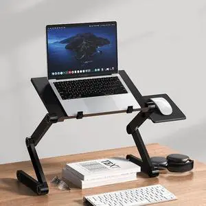 Oatsbasf Folding Computer Desk Laptop Stand Foldable Lifting Heightening Storage Portable Rack,Style: L01 Black L01 Black