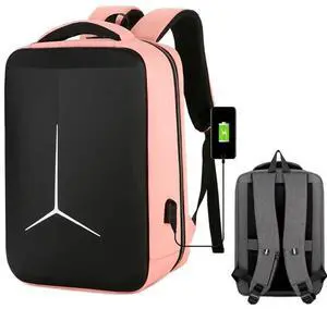 Multifunctional Waterproof Business Sports Laptop Backpack with USB Port 17 inch (Pink)