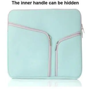 T228 Diving Material Computer Bag Multi-pocket Laptop Liner Bag, Size: 17 Inch 17 Inch (Mint Green)