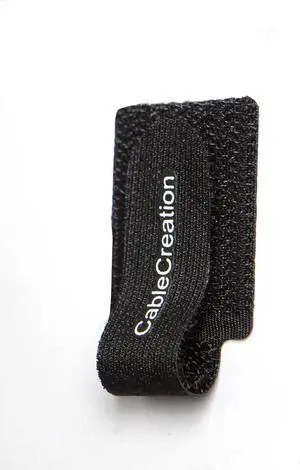 CableCreation Cable Ties, Strong Back-Glue Self Adhesive Cable Straps, Cable Management Straps Hook Loop Cord Organizer Wire Ties for Office/Home/Kitchen/Workshop, Black 5 Pack