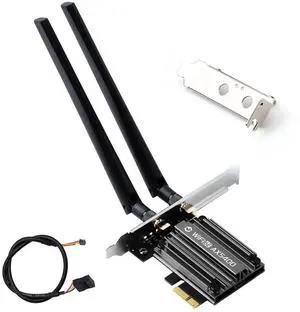 WiFi 6E PCIe Wireless Network Card, AX5400 Tri-Band (2.4/5/6GHz) with Bluetooth 5.3, MT7922 Chipset, Windows 10/11 Compatible High-Speed Gaming & Streaming Adapter