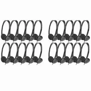 Classroom Headphones 20 Pack for Kids School, Earphones 3.5MM Audio Headset for Students Children Toddler Teens,20 x 3.5MM Audio Headset,Black