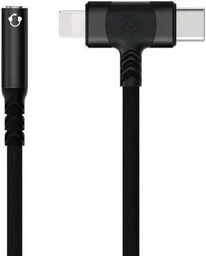 Lightning & USB-C to 3.5 mm Headphone Jack Adapter 2-IN-1 Headphone Adapter for iPhone Type C to 3.5mm Female Headphone Jack Adapter for ipad/iPhone 14/13/12/11/8/7/Samsung Galaxy/Pixel-MFI Certified