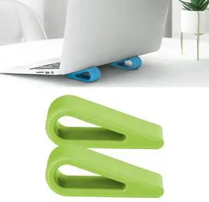 2 PCS Simple Notebook Computer Bracket Adjustable Height Increase Heat Dissipation Base Pad Holder (Green)
