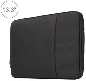 13.3 inch Universal Fashion Soft Laptop Denim Bags Portable Zipper Notebook Laptop Case Pouch for MacBook Air / Pro, and other Laptops, Size: 35.5x26.5x2cm (Black)
