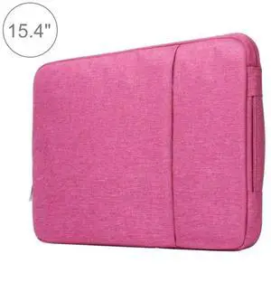 15.4 inch Universal Fashion Soft Laptop Denim Bags Portable Zipper Notebook Laptop Case Pouch for MacBook Air / Pro, and other Laptops, Size: 39.2x28.5x2cm (Magenta)