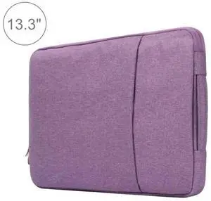 13.3 inch Universal Fashion Soft Laptop Denim Bags Portable Zipper Notebook Laptop Case Pouch for MacBook Air / Pro, and other Laptops, Size: 35.5x26.5x2cm (Purple)