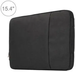 15.4 inch Universal Fashion Soft Laptop Denim Bags Portable Zipper Notebook Laptop Case Pouch for MacBook Air / Pro, and other Laptops, Size: 39.2x28.5x2cm (Black)