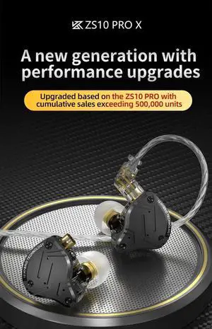 KZ ZS10 PRO X HIFI Bass Metal Hybrid In-ear Earphone Sport N