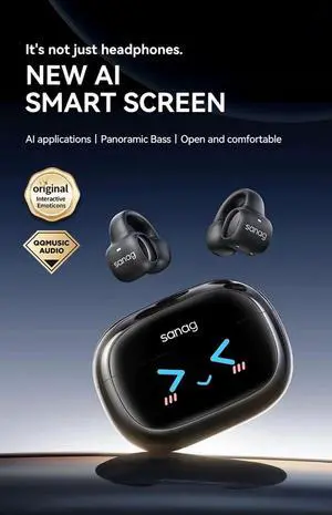 Sanag S3 Pro AI Smart Screen Bluetooth Earphone 360 ° Stere