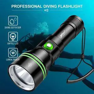 Asafee DV79 Professional Diving Flashlight Powerful Bright 2