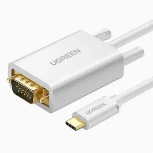 UGreen TypeC to VGA adapter Laptop connected to projector display TV projection screen with screen 1080P HD 60Hz video converter for desktop computer phablet mobile phone 1.5M
