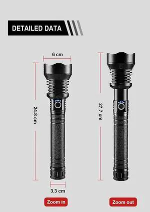 XHP390 Most Powerful Flashlight White Laser Rechargeable Fla