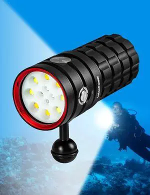 LetonPower Diving Flashlight 25000Lumens underwater flashlig