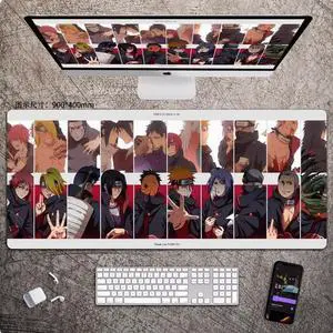 Anime NARUTO mouse pad Extended Gaming Mouse Pad with Stitched Edges, Large Mouse pad with Non-Slip Rubber Base for Work & Gaming, Office & Home