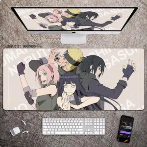 Anime NARUTO mouse pad Extended Gaming Mouse Pad with Stitched Edges, Large Mouse pad with Non-Slip Rubber Base for Work & Gaming, Office & Home