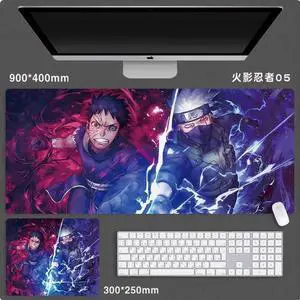 Anime NARUTO mouse pad Extended Gaming Mouse Pad with Stitched Edges, Large Mouse pad with Non-Slip Rubber Base for Work & Gaming, Office & Home