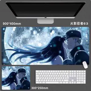 Anime NARUTO mouse pad Extended Gaming Mouse Pad with Stitched Edges, Large Mouse pad with Non-Slip Rubber Base for Work & Gaming, Office & Home