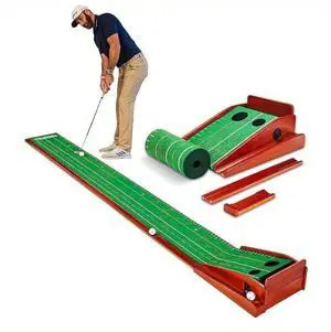 PRACTICE Putting Mat - Indoor Golf Putting Green with 1/2 Ho