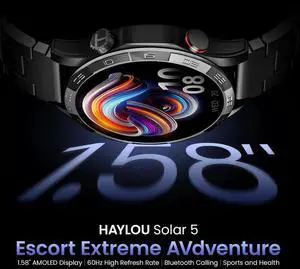 HAYLOU Solar 5 Voice Calling Smartwatch 1.58'' AMOLED Displa