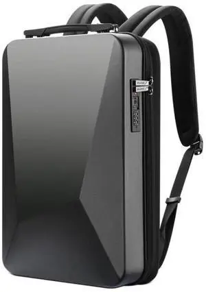 Bopai 61-93318A Hard Shell Waterproof Expandable Backpack with USB Charging Hole, Spec: Password (Black) Password (Black)