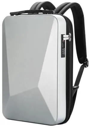 Bopai 61-93318A Hard Shell Waterproof Expandable Backpack with USB Charging Hole, Spec: Password (Silver) Password (Silver)